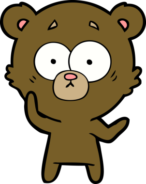 Bir insan tarafından çizilmiş sürpriz ayı karikatürü