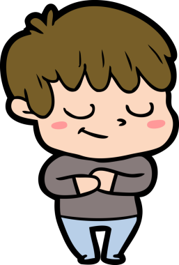 Bir insan tarafından çizilmiş mutlu çizgi film çocuğu.