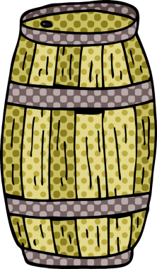 Bir insan tarafından çizilmiş bira fıçısı.