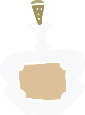 Bir insan tarafından çizilmiş karikatür parfüm şişesi.