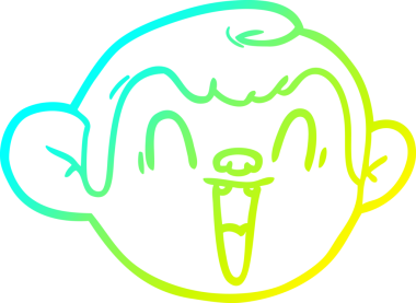 Bir insan tarafından çizilmiş bir maymun suratının soğuk eğim çizgisi.