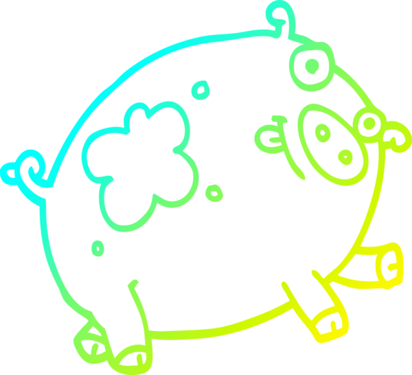 Bir insan tarafından çizilmiş soğuk çizgi domuz çizimi.