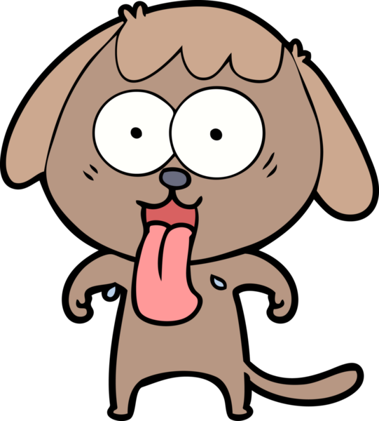 Bir insan tarafından çizilmiş şirin bir çizgi film köpeği.