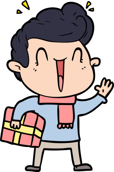 Bir insan tarafından çizilmiş heyecanlı bir çizgi film.