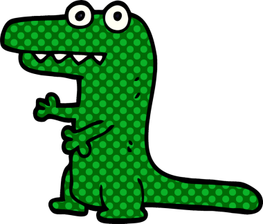 Bir insan tarafından çizilmiş çılgın timsah.