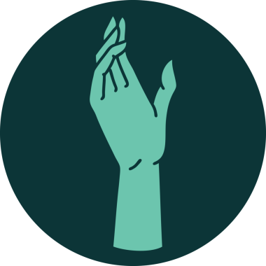 Bir insan tarafından çizilmiş bir elin ikonik dövme şekli