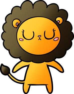 Bir insan tarafından çizilmiş çizgi film aslanı.