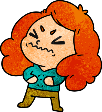 Bir insan tarafından çizilmiş, el yazısıyla çizilmiş tatlı bir kawai kızı karikatürü.