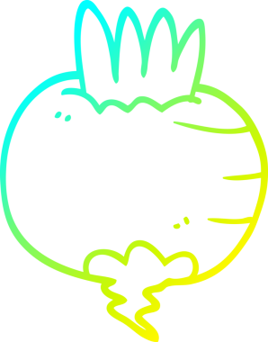 Bir insan tarafından çizilmiş şalgam karikatürü.