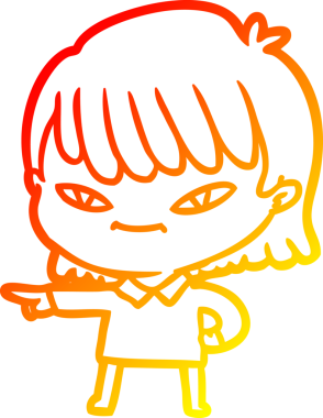 Bir insan tarafından çizilmiş çizgi film karakteri.