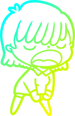 Bir insan tarafından yüksek sesle çizilmiş bir karikatür kadın çizimi.