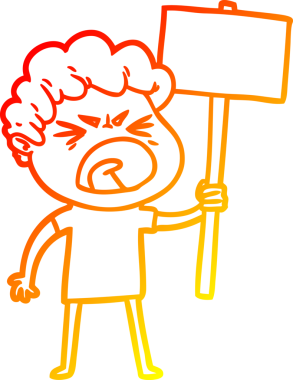 Bir insan tarafından çizilmiş kızgın bir adamın çizgi film çizimi.