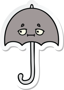 Bir insan tarafından çizilmiş şirin bir şemsiye çıkartması.