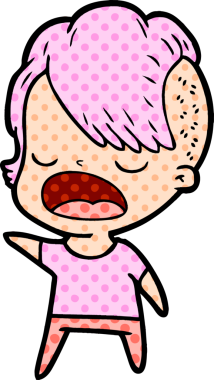 Bir insan tarafından çizilmiş havalı hippi kız çizgi filmi.