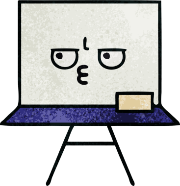 Bir insan tarafından çizilmiş beyaz bir panonun retro grunge desen karikatürü