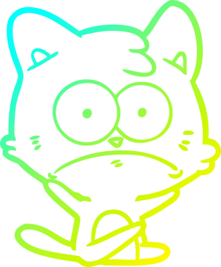 İnsan tarafından çizilmiş bir çizgi film çizimi. Sinirli bir kedi.