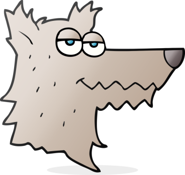 Bir insan tarafından çizilmiş serbest çizim bir kurt kafası.