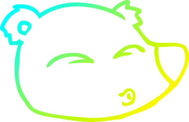 Bir insan tarafından çizilmiş bir ayı suratının soğuk gradyan çizgisi