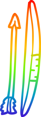 gökkuşağı gradyan çizgi çizimi bir insan tarafından çizilmiş ok ve yay