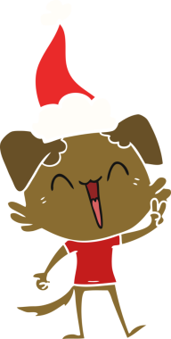 Bir insan tarafından çizilmiş Noel Baba şapkasının düz renk çizimi.