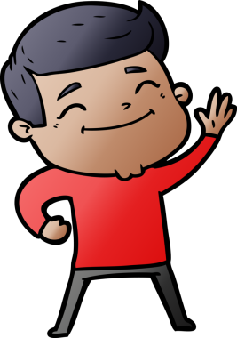 Bir insan tarafından çizilmiş mutlu çizgi film adamı.