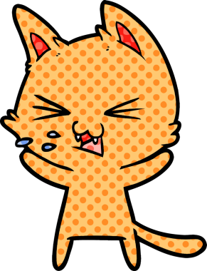 Bir insan tarafından çizilmiş kedi tıslaması.