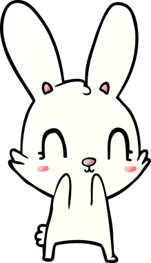 Bir insan tarafından çizilmiş şirin çizgi film tavşanı.