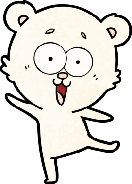 Bir insan tarafından çizilmiş gülen oyuncak ayı çizgi filmi.