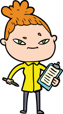 Bir insan tarafından çizilmiş karikatür kadın.