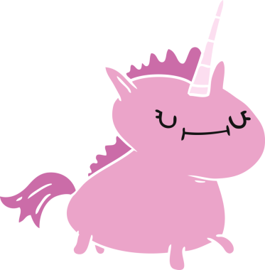 Bir insan tarafından çizilmiş sihirli bir tek boynuzlu atın el çizimi karalaması.