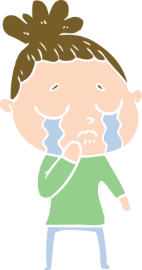 Bir insan tarafından çizilmiş düz renkli karikatür.