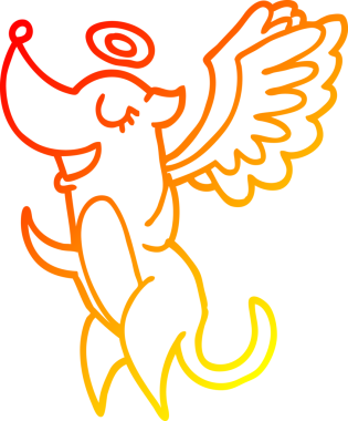 Bir insan tarafından çizilmiş çizgi film bir meleğin sıcak çizgi çizgisi.