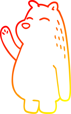 Bir insan tarafından çizilen çizgi film ayısının sıcak çizgi çizimi