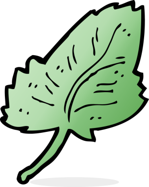 Bir insan tarafından çizilmiş çizgi film yaprağı sembolü