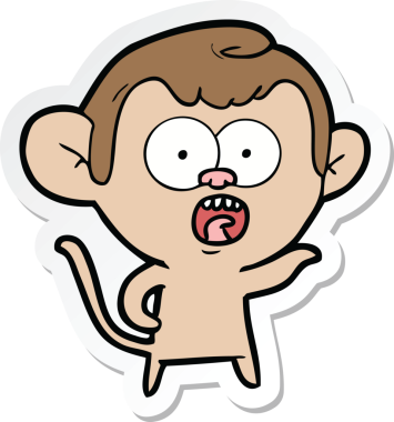 Bir insan tarafından çizilmiş bir karikatür çıkartması.