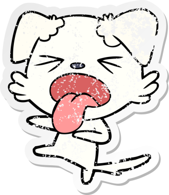 Bir insan tarafından çizilmiş iğrenç bir karikatür çıkartması.