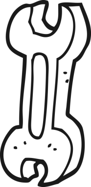 Bir insan tarafından çizilmiş siyah beyaz çizgi film anahtarı.