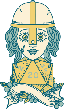 Retro Dövme Tarzı İnsan Dövüşçüsü Bir insan tarafından çizilmiş 20 zar atışıyla