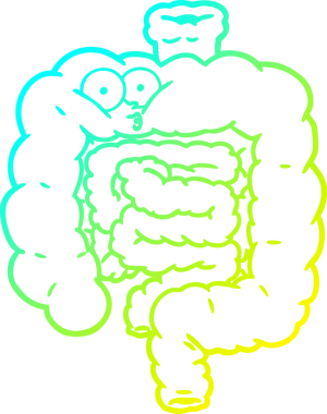 Bir karikatürün soğuk gradyan çizimi bir insan tarafından çizilmiş bağırsakları şaşırttı.