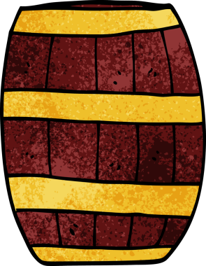 Bir insan tarafından çizilmiş bir fıçının karalaması.