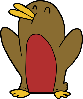 Bir insan tarafından çizilmiş robin çizgi filmi.