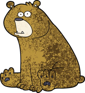 Bir insan tarafından çizilmiş komik çizgi film ayısı.