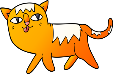 Bir insan tarafından çizilmiş komik bir kedi.