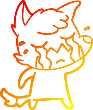 Bir insan tarafından çizilmiş ağlayan tilki çizgi filmi.