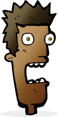 Bir insan tarafından çizilen karikatür adamın yüzünü şok etti.