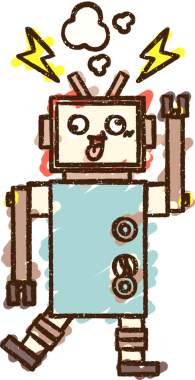 Bir insan tarafından çizilen robot tebeşiri.