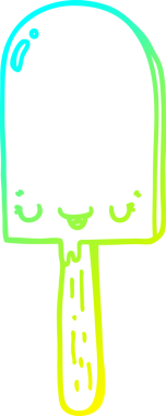 Bir insan tarafından çizilmiş buz lolipopunun soğuk gradyan çizgisi