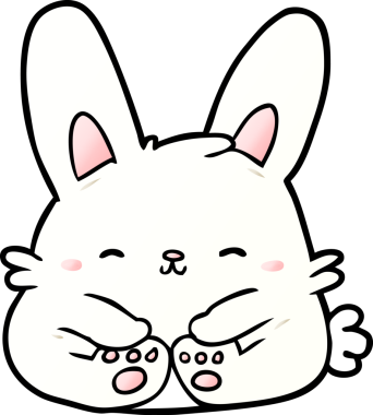 Bir insan tarafından çizilmiş sevimli çizgi film tavşanı.