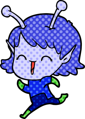 Bir insan tarafından çizilmiş uzaylı kız.