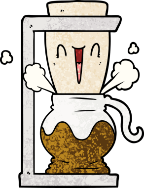 bir insan tarafından çizilmiş çizgi film filtresi kahve makinesi